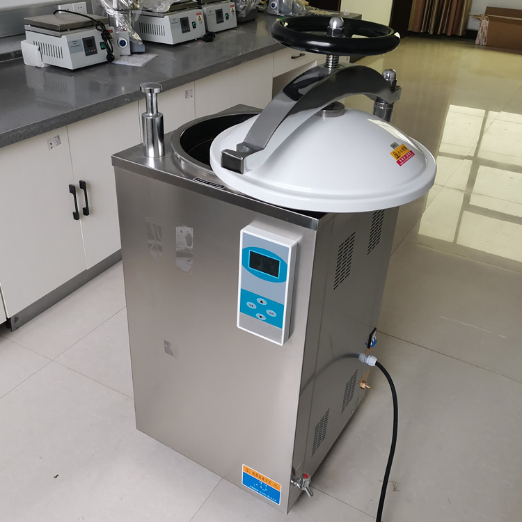 立式压力蒸汽灭菌器 <strong>50L不锈钢灭菌锅 手轮平开门消毒锅</strong>示例图1